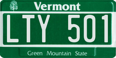 VT license plate LTY501