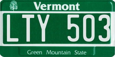 VT license plate LTY503
