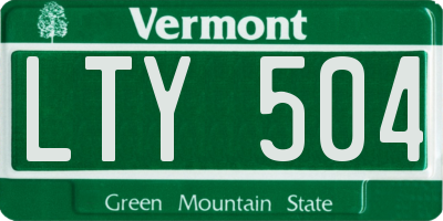 VT license plate LTY504