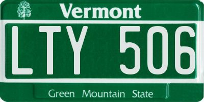 VT license plate LTY506
