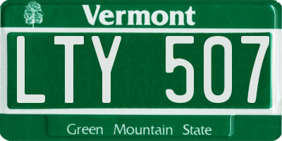 VT license plate LTY507