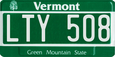 VT license plate LTY508