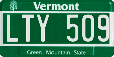 VT license plate LTY509