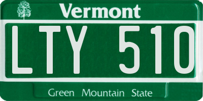 VT license plate LTY510