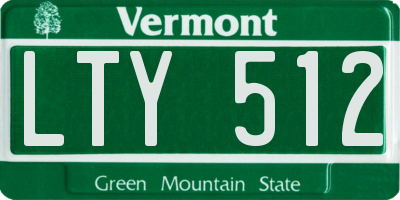 VT license plate LTY512