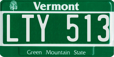 VT license plate LTY513