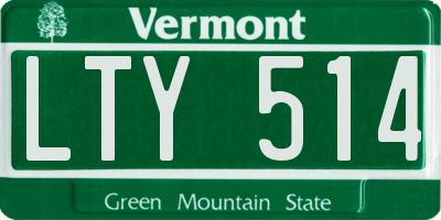 VT license plate LTY514