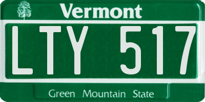 VT license plate LTY517