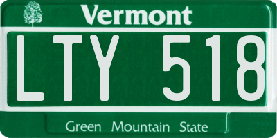 VT license plate LTY518