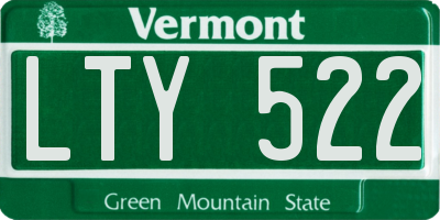 VT license plate LTY522