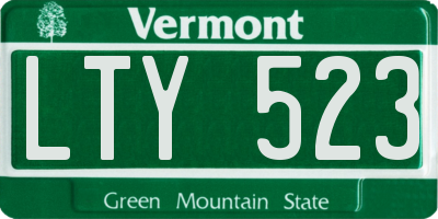 VT license plate LTY523