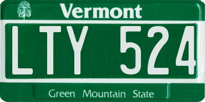 VT license plate LTY524