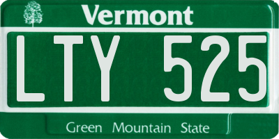VT license plate LTY525