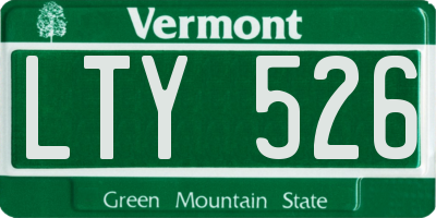 VT license plate LTY526
