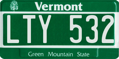 VT license plate LTY532