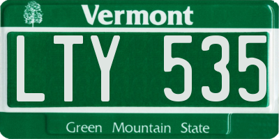 VT license plate LTY535