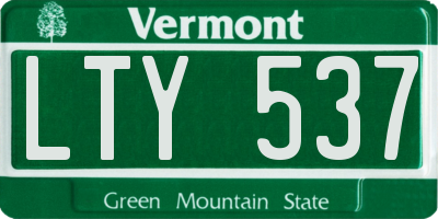VT license plate LTY537