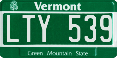 VT license plate LTY539