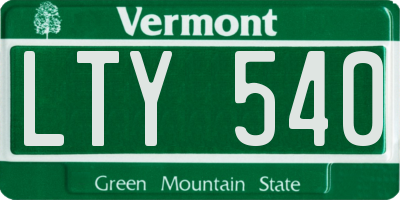VT license plate LTY540