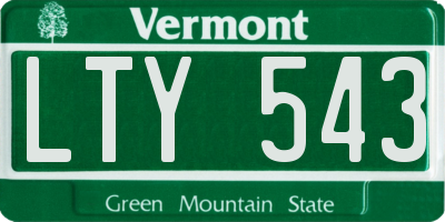 VT license plate LTY543