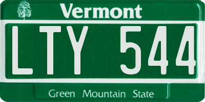VT license plate LTY544
