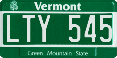 VT license plate LTY545