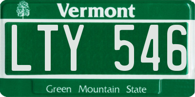 VT license plate LTY546