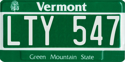 VT license plate LTY547