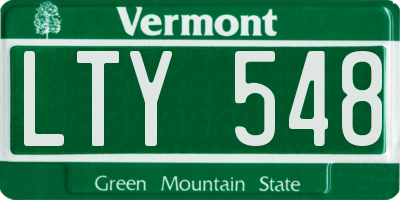 VT license plate LTY548