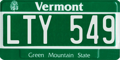 VT license plate LTY549