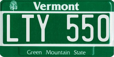 VT license plate LTY550
