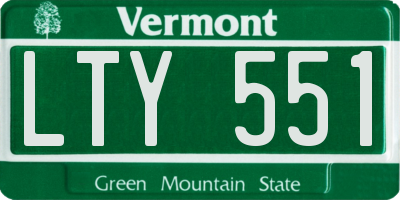 VT license plate LTY551