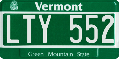 VT license plate LTY552