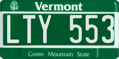 VT license plate LTY553