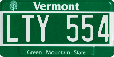 VT license plate LTY554