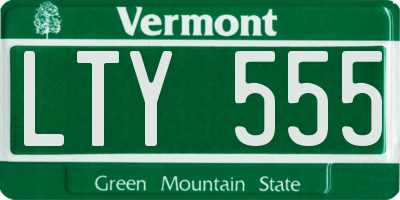 VT license plate LTY555