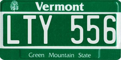 VT license plate LTY556