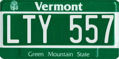 VT license plate LTY557