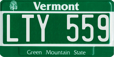 VT license plate LTY559