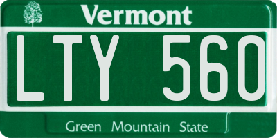 VT license plate LTY560