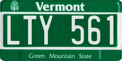 VT license plate LTY561