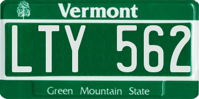 VT license plate LTY562