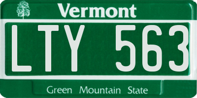 VT license plate LTY563