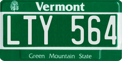VT license plate LTY564