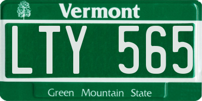 VT license plate LTY565