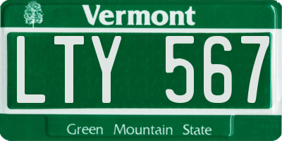 VT license plate LTY567