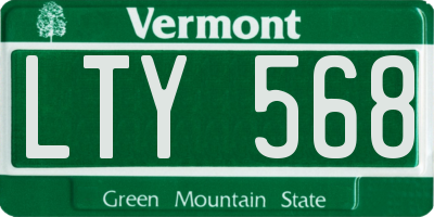 VT license plate LTY568