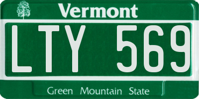 VT license plate LTY569