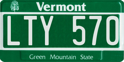 VT license plate LTY570