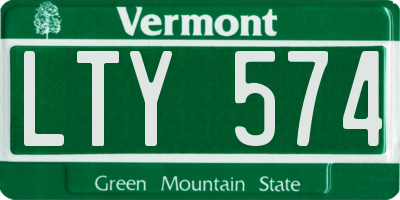 VT license plate LTY574